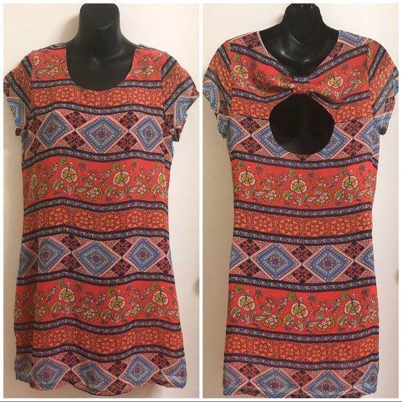 Orange Patterned Dress - Picture 2 of 3